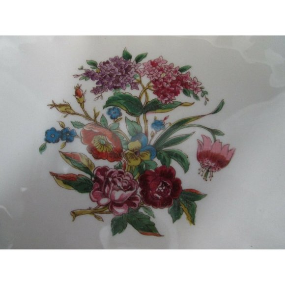 Limoges American Wales Pattern Oval Serving Bowl Floral Medallion Scalloped Rim - Picture 4 of 10